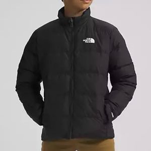 Unisex reversible down jacket.